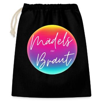 Mädels der Braut! Cool Neon Kreis Personalisierbar - Geschenkbeutel aus Baumwolle (40 x 50 cm) - Schwarz - Vorne