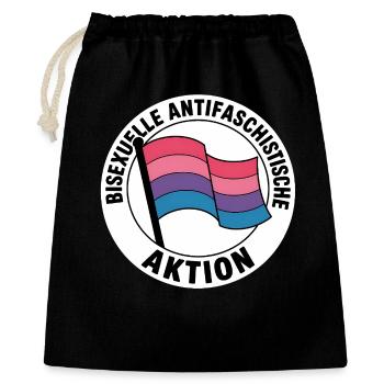 Bisexual Action - Antifa Pride Badge - Gift Bag 40 x 50 cm - black - Front