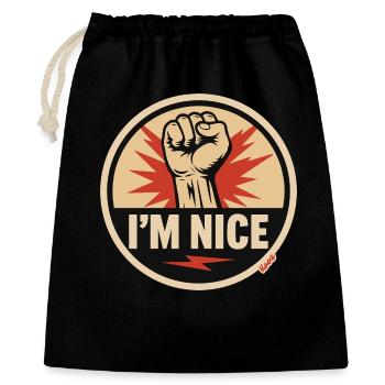 I’m Nice Fäuste-Statement - Geschenkbeutel aus Baumwolle (40 x 50 cm) - Schwarz - Vorne