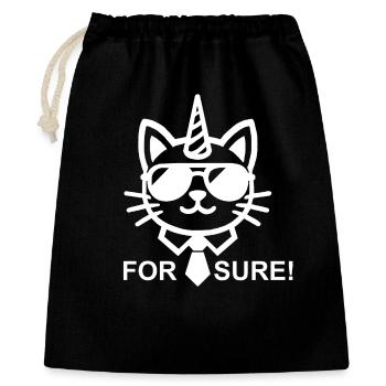 Chat-unicorn for sure - Gift Bag 40 x 50 cm - black - Front