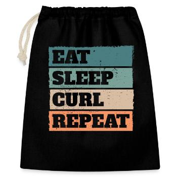 Eat Sleep Curl Repeat Retro Vintage Sport Look - Gift Bag 40 x 50 cm - black - Front
