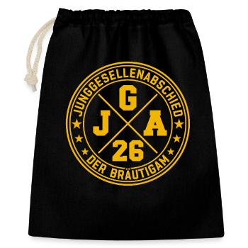 Enterrement de vie de garçon du marié 2026 - Sac cadeau 40 x 50 cm - noir - Devant