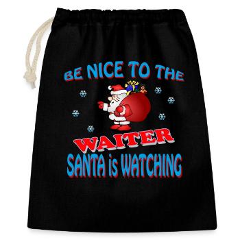 SANTA WAITER - Gift Bag 40 x 50 cm - black - Front
