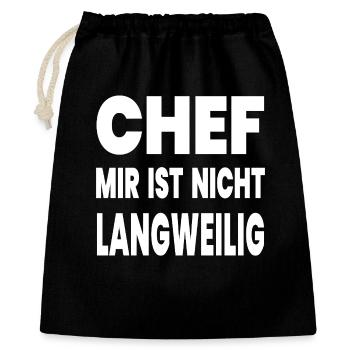 Chef - Geschenkbeutel aus Baumwolle (40 x 50 cm) - Schwarz - Vorne