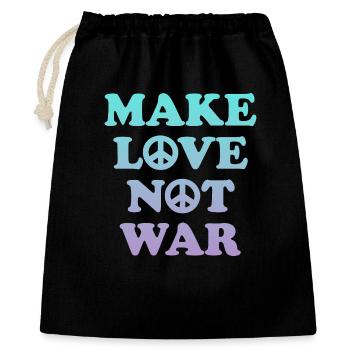 Make Love not War - Geschenkbeutel aus Baumwolle (40 x 50 cm) - Schwarz - Vorne
