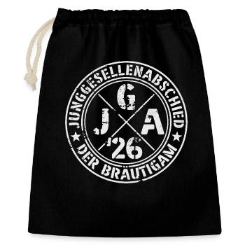Enterrement de vie de garçon du marié 2026 - Sac cadeau 40 x 50 cm - noir - Devant