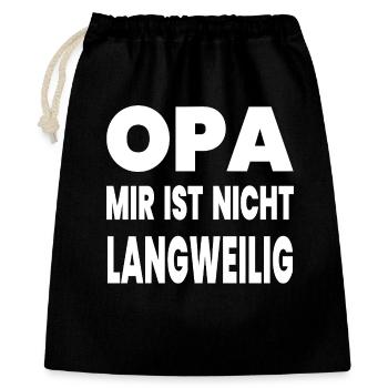 Opa - Geschenkbeutel aus Baumwolle (40 x 50 cm) - Schwarz - Vorne
