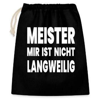 Meister - Geschenkbeutel aus Baumwolle (40 x 50 cm) - Schwarz - Vorne