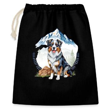 Aussie Dog Landscape Nature Illustration - Gift Bag 40 x 50 cm - black - Front