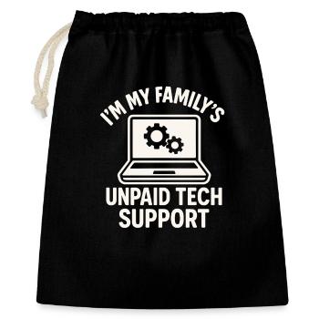 Unpaid Tech Support Family Joke - Gift Bag 40 x 50 cm - black - Front