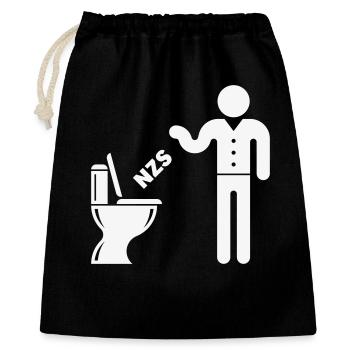 NZS In’s Klo, In Die Toilette! Gegen Rechts White - Geschenkbeutel aus Baumwolle (40 x 50 cm) - Schwarz - Vorne