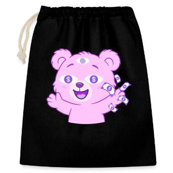 Money Teddy - Geschenkbeutel aus Baumwolle (40 x 50 cm) - Schwarz - Vorne