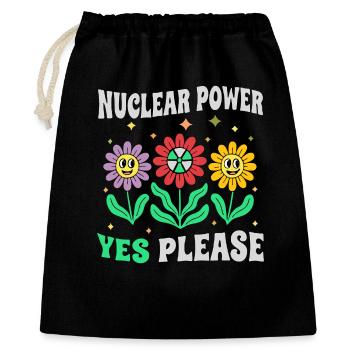 Nuclear power Yes Please with flowers retro - Gift Bag 40 x 50 cm - black - Front