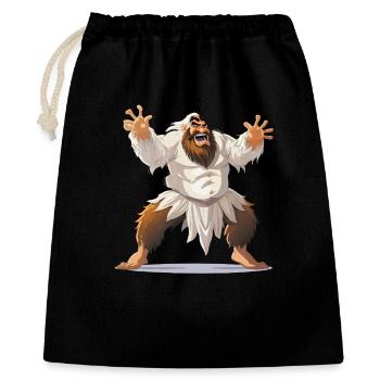 Yeti warrior in white loincloth - Gift Bag 40 x 50 cm - black - Front