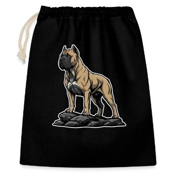 Chien Cane Corso sur Rocher Portrait Puissant - Sac cadeau 40 x 50 cm - noir - Devant