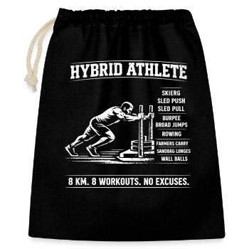 Hybrid Athlet Sled Push Fitness - Geschenkbeutel aus Baumwolle (40 x 50 cm) - Schwarz - Vorne