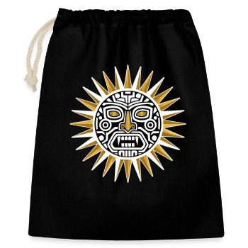 Soleil tribale noir doré - Sac cadeau 40 x 50 cm - noir - Devant