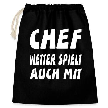 Chef - Geschenkbeutel aus Baumwolle (40 x 50 cm) - Schwarz - Vorne