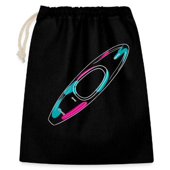 Outlines eines Wildwasserkajaks in Neon-Style - Geschenkbeutel aus Baumwolle (40 x 50 cm) - Schwarz - Vorne