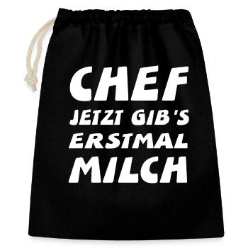 Chef - Geschenkbeutel aus Baumwolle (40 x 50 cm) - Schwarz - Vorne
