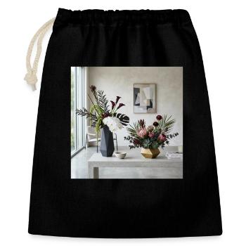 Geometrische Blüten Vasen - Modern Art - Geschenkbeutel aus Baumwolle (40 x 50 cm) - Schwarz - Vorne