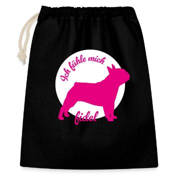 Pug fidel circle dogs humor office life animal love - Gift Bag 40 x 50 cm - black - Front