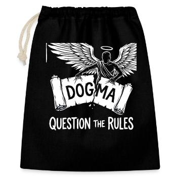 Dogma Flug: Frage die Regeln - Geschenkbeutel aus Baumwolle (40 x 50 cm) - Schwarz - Vorne