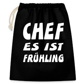Chef - Geschenkbeutel aus Baumwolle (40 x 50 cm) - Schwarz - Vorne