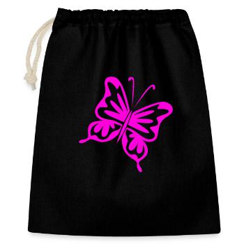 Schmetterling - Geschenkbeutel aus Baumwolle (40 x 50 cm) - Schwarz - Vorne