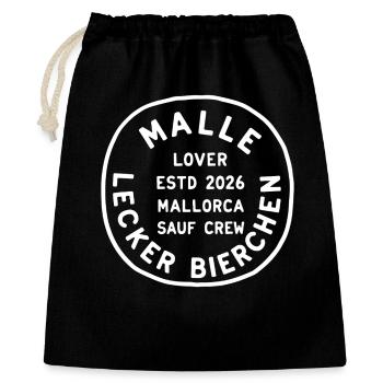 Malle 2026 Lecker Bierchen - Geschenkbeutel aus Baumwolle (40 x 50 cm) - Schwarz - Vorne