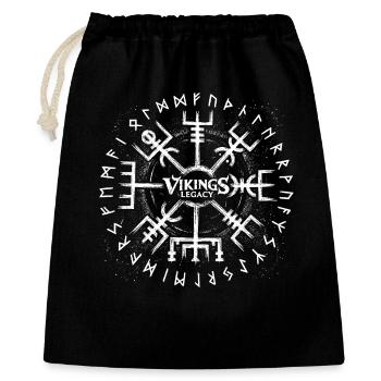 Wayfinder - Wikingerkompass - Geschenkbeutel aus Baumwolle (40 x 50 cm) - Schwarz - Vorne