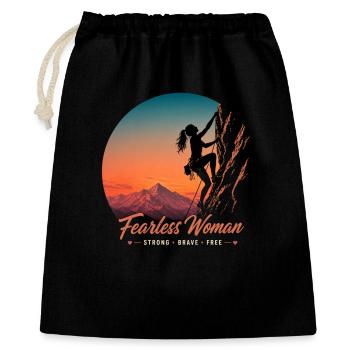 Fearless Woman Climbs – Strong, Brave, Free - Gift Bag 40 x 50 cm - black - Front