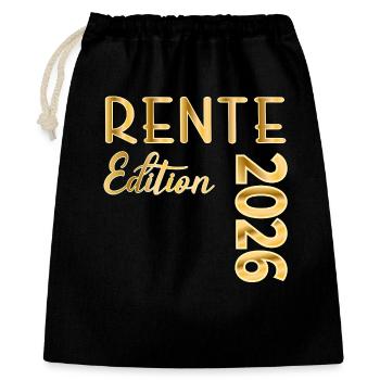 Rente 2026 Rentnergeschenke - Geschenkbeutel aus Baumwolle (40 x 50 cm) - Schwarz - Vorne