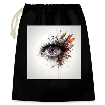 Art coloré des yeux avec feuilles - Sac cadeau 40 x 50 cm - noir - Devant