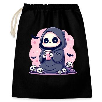 Petit démon flippant et mignon | Pastel Goth Ligne Audacieuse A - Sac cadeau 40 x 50 cm - noir - Devant