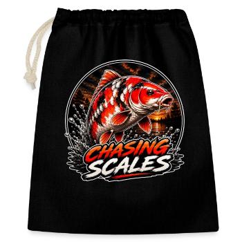 Chasing Scales Koi-Karpfen-Splash-Design - Geschenkbeutel aus Baumwolle (40 x 50 cm) - Schwarz - Vorne