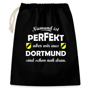 Dortmund Spruchshirt - Geschenkbeutel aus Baumwolle (40 x 50 cm) - Schwarz - Vorne