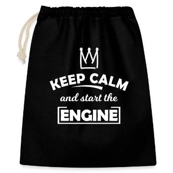 Keep Calm and Start the Engine - Gift Bag 40 x 50 cm - black - Front