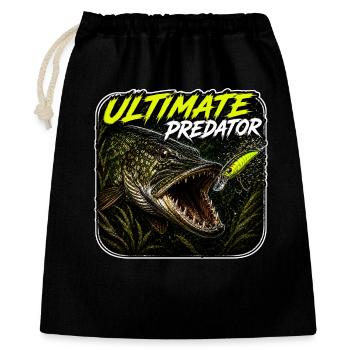 Ultimatives Predator-Hechtfang-Design - Geschenkbeutel aus Baumwolle (40 x 50 cm) - Schwarz - Vorne