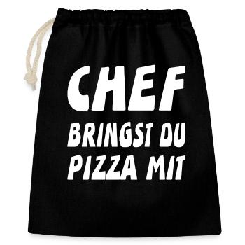 Chef - Geschenkbeutel aus Baumwolle (40 x 50 cm) - Schwarz - Vorne