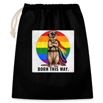 Born This Way LGBTQ Pride Meerkat Design - Gift Bag 40 x 50 cm - black - Front