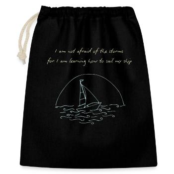 Je n’ai pas peur des tempêtes (avec le voilier) - Sac cadeau 40 x 50 cm - noir - Devant