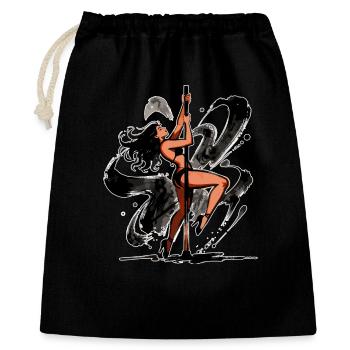 Sexy Pole Dance Silhouette – Athletisch & Elegant - Geschenkbeutel aus Baumwolle (40 x 50 cm) - Schwarz - Vorne