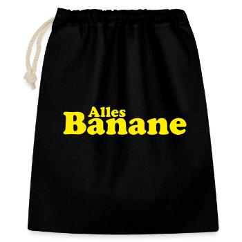 Alles Banane - Geschenkbeutel aus Baumwolle (40 x 50 cm) - Schwarz - Vorne