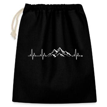 Mountain Heartbeat Ridge Line Art - Gift Bag 40 x 50 cm - black - Front