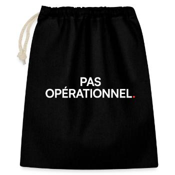 Pas opérationnel humour fatigue travail - Sac cadeau 40 x 50 cm - noir - Devant
