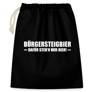 Bürgersteigbier dafür steh'n Ortskontrollfahrt OKF - Geschenkbeutel aus Baumwolle (40 x 50 cm) - Schwarz - Vorne