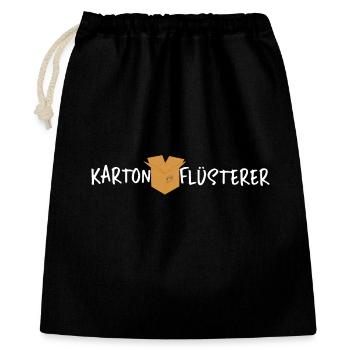 Karton Flüsterer - Geschenkbeutel aus Baumwolle (40 x 50 cm) - Schwarz - Vorne