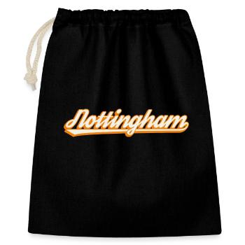 Nottingham Orange Script - Geschenkbeutel aus Baumwolle (40 x 50 cm) - Schwarz - Vorne