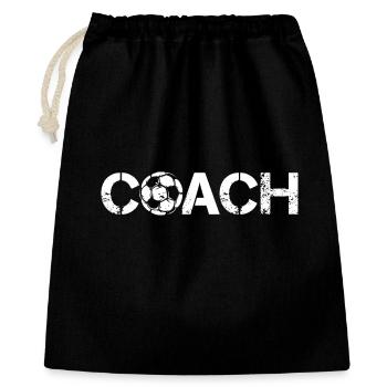 Soccer Coach Ball Symbol Logo Team European Championship - Gift Bag 40 x 50 cm - black - Front